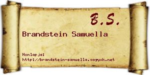 Brandstein Samuella névjegykártya